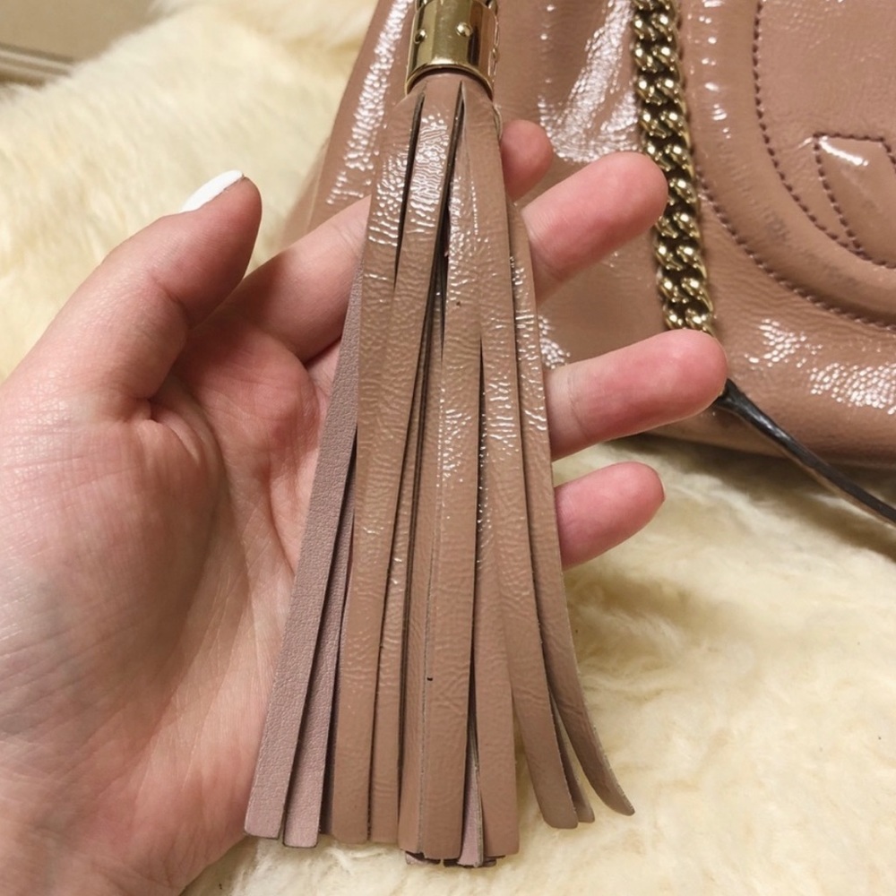Gucci Soho Chain Bag Patent Blush Nude Beige Tan - Picture 4 of 13